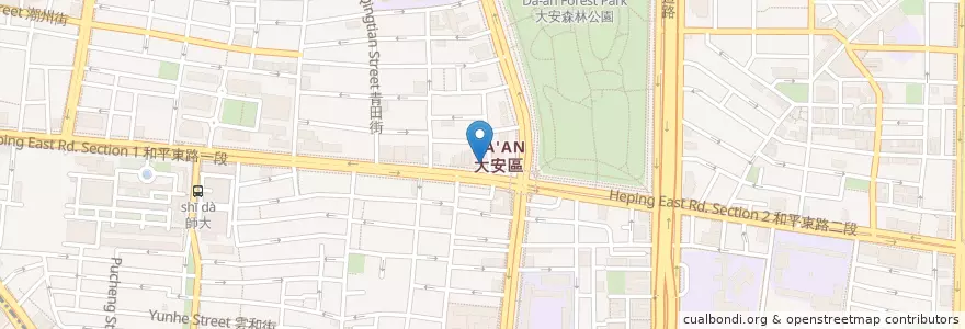 Mapa de ubicacion de 元大商業銀行 en 臺灣, 新北市, 臺北市, 大安區.