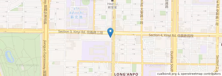 Mapa de ubicacion de 吉野家 en 台湾, 新北市, 台北市, 大安区.