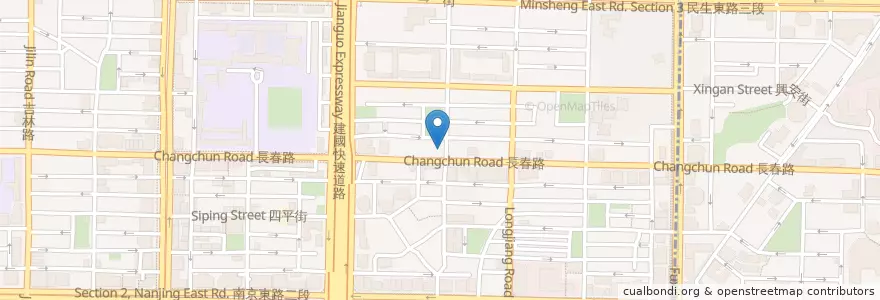 Mapa de ubicacion de 同客餃子館 en 台湾, 新北市, 台北市, 中山区.