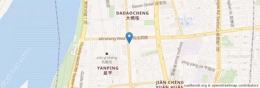 Mapa de ubicacion de 一番食堂日本料理 en 台湾, 新北市, 台北市, 大同区.