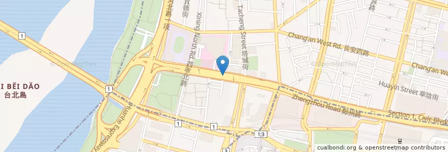 Mapa de ubicacion de 市民大道停車場塔城段 en تایوان, 新北市, تایپه.