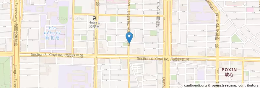 Mapa de ubicacion de 橘毛涮涮鍋 en تایوان, 新北市, تایپه, 大安區.