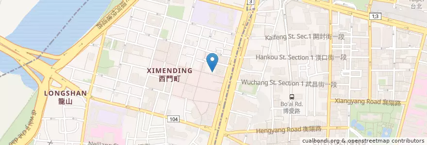 Mapa de ubicacion de 韓國食堂 en Taiwán, Nuevo Taipéi, Taipéi, 萬華區.