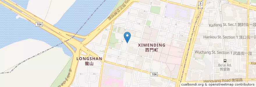 Mapa de ubicacion de 昆明藥局 en 臺灣, 新北市, 臺北市, 萬華區.