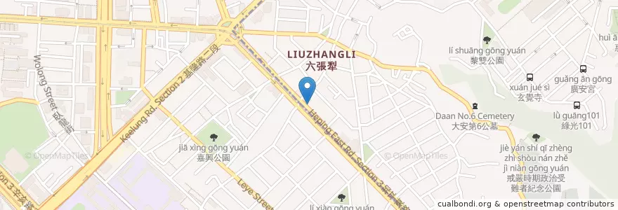 Mapa de ubicacion de 丹提咖啡 en Тайвань, Новый Тайбэй, Тайбэй, Даань.