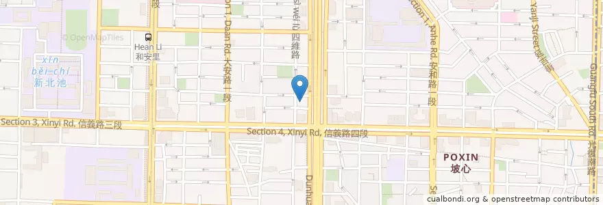 Mapa de ubicacion de 信德堂 en تایوان, 新北市, تایپه, 大安區.