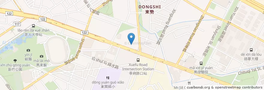 Mapa de ubicacion de 二分局 en 臺灣, 臺灣省, 新竹市, 東區.