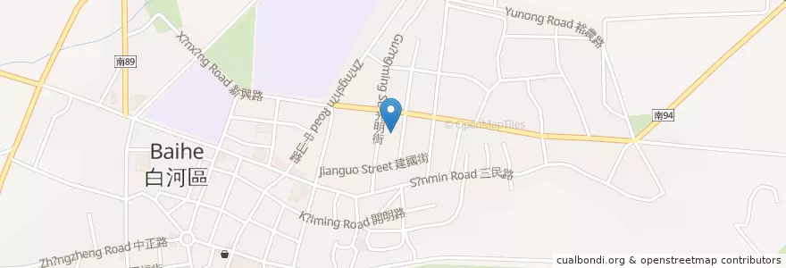 Mapa de ubicacion de 海南島阿容雞肉飯 en 臺灣, 臺南市, 白河區.