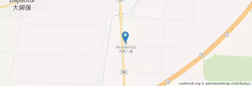 Mapa de ubicacion de 河馬ㄟ厝 en Taiwan, 臺南市, 柳營區.