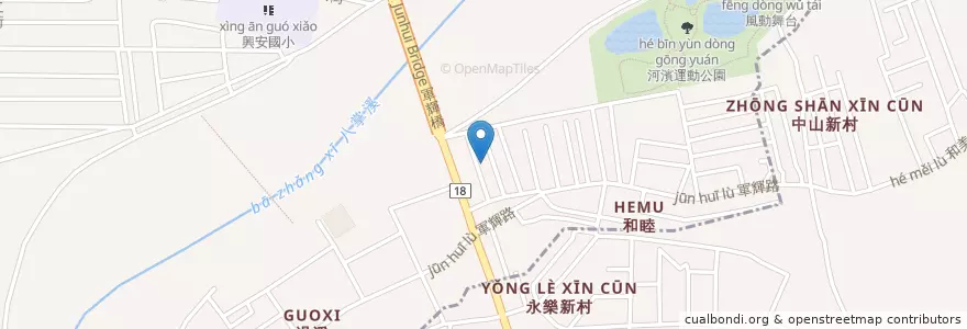 Mapa de ubicacion de 南興宮 en 台湾, 台湾省, 嘉義市, 嘉義県, 東区.