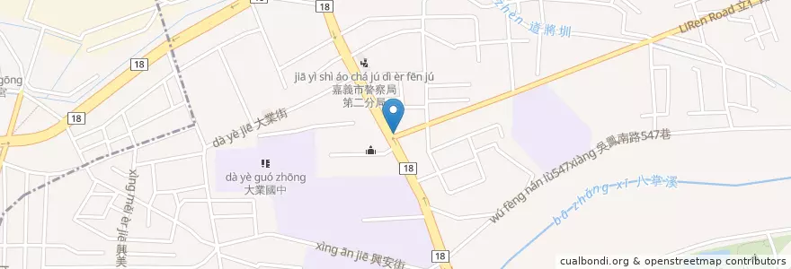Mapa de ubicacion de 四海游龍 en Taiwán, Provincia De Taiwán, 嘉義市, Condado De Chiayi, 東區.