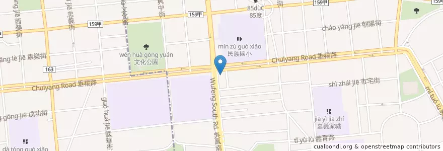 Mapa de ubicacion de 上禾家 en 台湾, 台湾省, 嘉義市, 嘉義県, 東区.