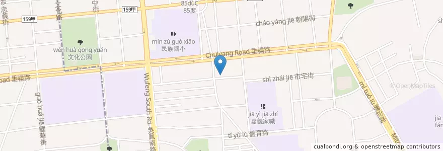 Mapa de ubicacion de 蘇耳鼻喉科 en 타이완, 타이완성, 자이 시, 자이 현, 둥구.