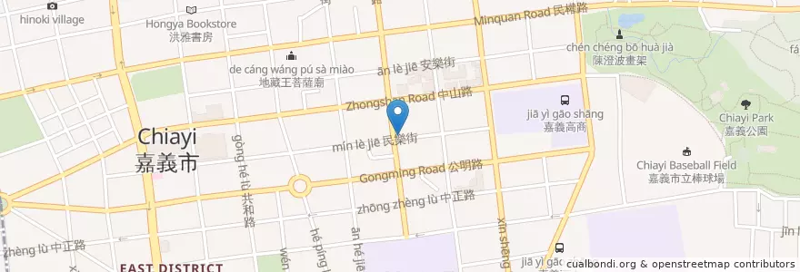 Mapa de ubicacion de 嘉義衛理堂 en 台湾, 台湾省, 嘉義市, 嘉義県, 東区.