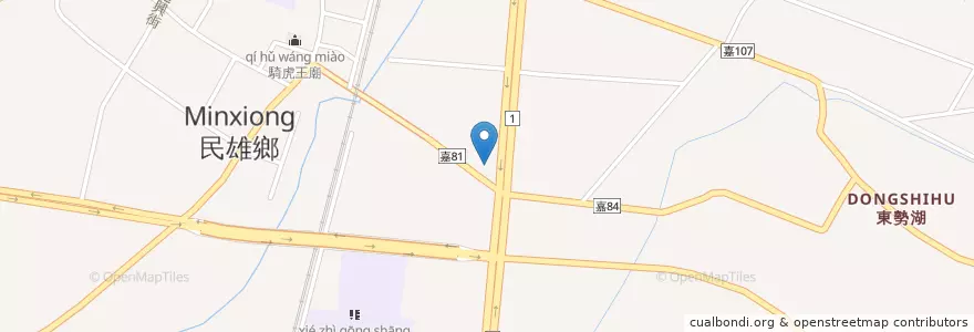 Mapa de ubicacion de 台灣中油 en 타이완, 타이완성, 자이 현, 민슝 향.