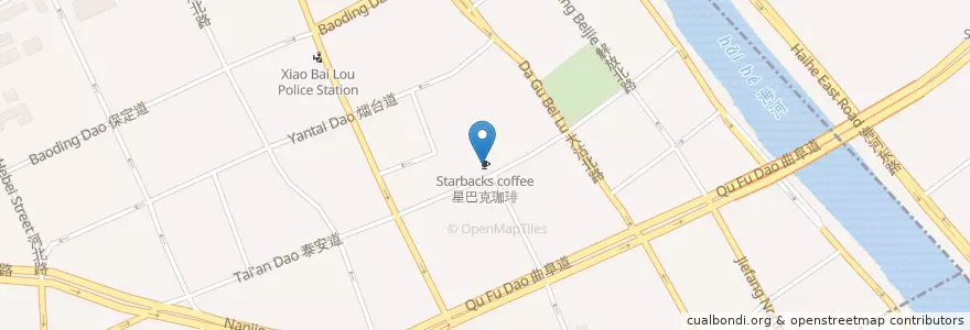 Mapa de ubicacion de 星巴克珈琲 en China, Tianjin, Hebei, 和平区 (Heping).