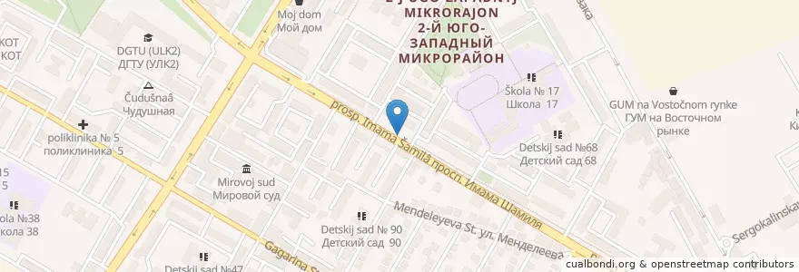 Mapa de ubicacion de Мекеги en Rusia, Distrito Federal Del Cáucaso Norte, Daguestán, Городской Округ Махачкала.