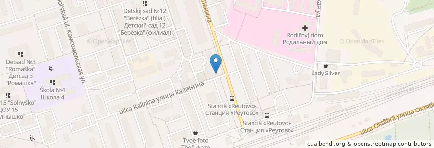 Mapa de ubicacion de Почта Банк en Rusland, Centraal Federaal District, Oblast Moskou, Городской Округ Реутов.