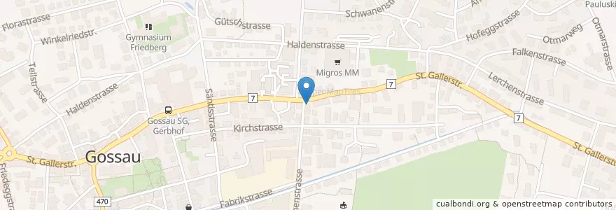 Mapa de ubicacion de Grillhaus en Svizzera, San Gallo, Wahlkreis St. Gallen, Gossau (Sg).