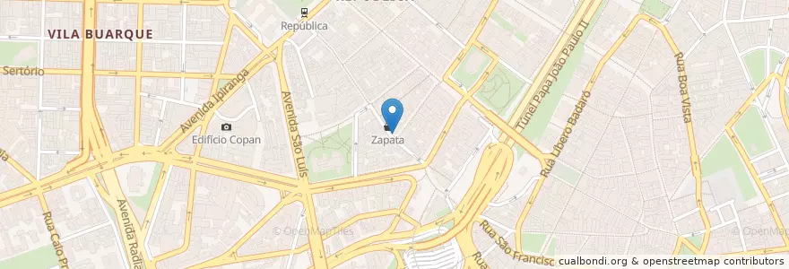 Mapa de ubicacion de Bar e Café Crispiniano en ブラジル, 南東部地域, サンパウロ, Região Geográfica Intermediária De São Paulo, Região Metropolitana De São Paulo, Região Imediata De São Paulo, サンパウロ.