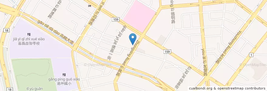 Mapa de ubicacion de 肯德基 en 台湾, 台湾省, 嘉義市, 嘉義県, 西区.