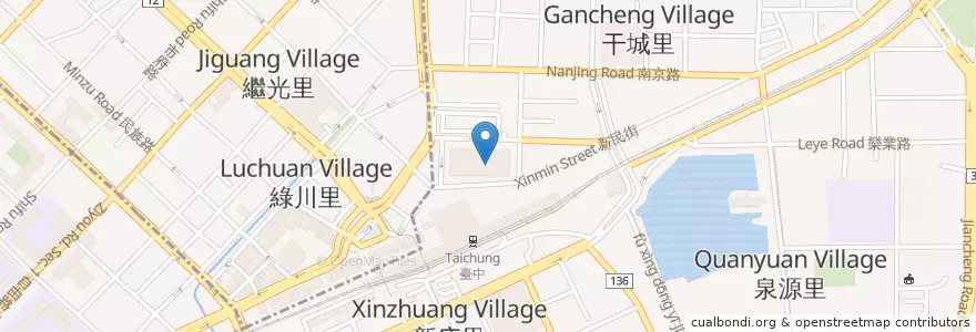 Mapa de ubicacion de Avis en تايوان, تاي شانغ, 東區.