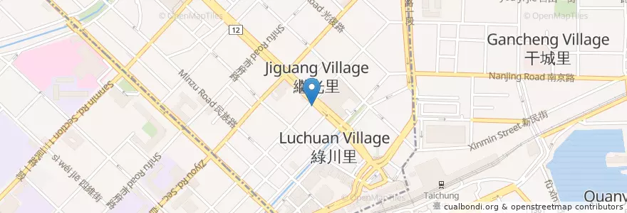 Mapa de ubicacion de 凱基商業銀行 en Taiwan, 臺中市, 中區.