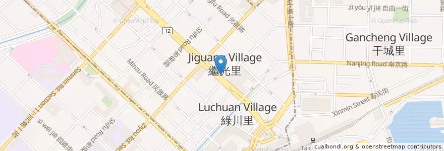 Mapa de ubicacion de 星巴克 en Taiwán, Taichung, 中區.