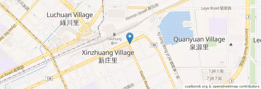Mapa de ubicacion de Yes 58 Pasta en Taiwan, Taichung, 東區.