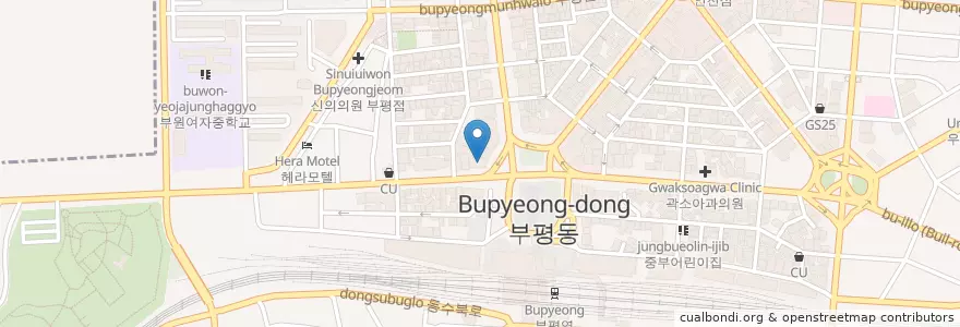 Mapa de ubicacion de OK저축은행 en Coreia Do Sul, 인천, 부평구, 부평동.
