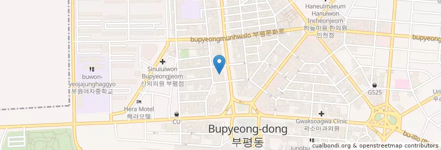 Mapa de ubicacion de 전북은행 부평점 en Corée Du Sud, Inchon, 부평구, 부평동.