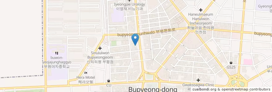 Mapa de ubicacion de 신한은행 부평중앙지점 en 대한민국, 인천, 부평구, 부평동.