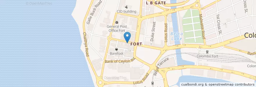 Mapa de ubicacion de Pizza Hut en Sri Lanka, බස්නාහිර පළාත, Distrikt Colombo, Colombo.