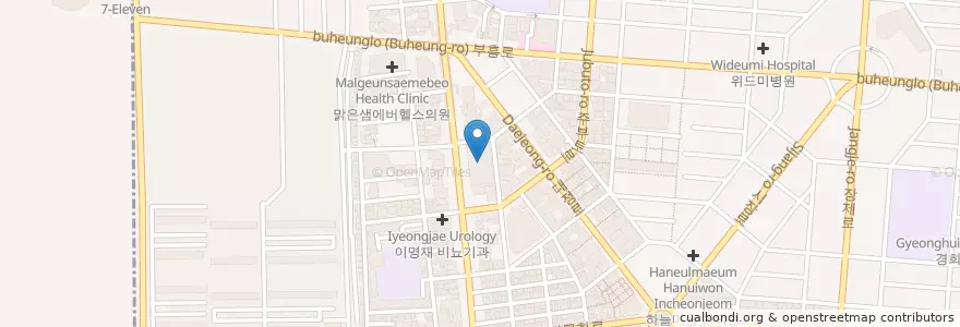 Mapa de ubicacion de 국민은행 (KB Bank) en 大韓民国, 仁川広域市, 富平区, 부평동.