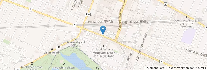 Mapa de ubicacion de ケンタッキーフライドチキン en Japan, Tokio, 武蔵野市.