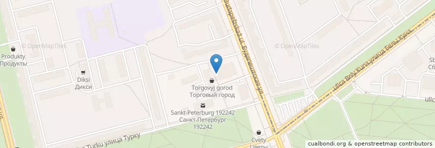 Mapa de ubicacion de Шаверма en Russia, Northwestern Federal District, Leningrad Oblast, Saint Petersburg, Фрунзенский Район.