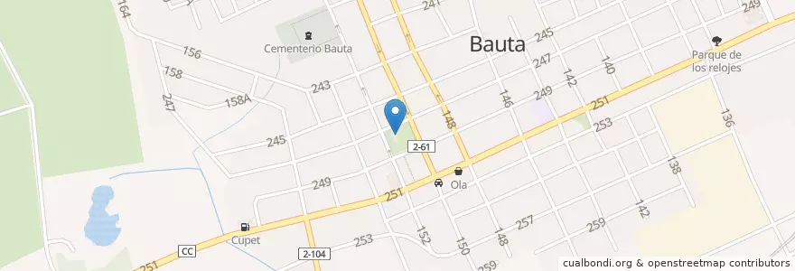 Mapa de ubicacion de Iglesia Católica en Küba, Artemisa, Bauta, Ciudad De Bauta.