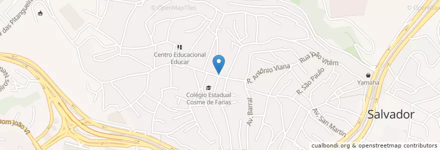 Mapa de ubicacion de Bar Santa Luzia en Brazil, Northeast Region, Bahia, Região Metropolitana De Salvador, Região Geográfica Intermediária De Salvador, Microrregião De Salvador, Salvador.