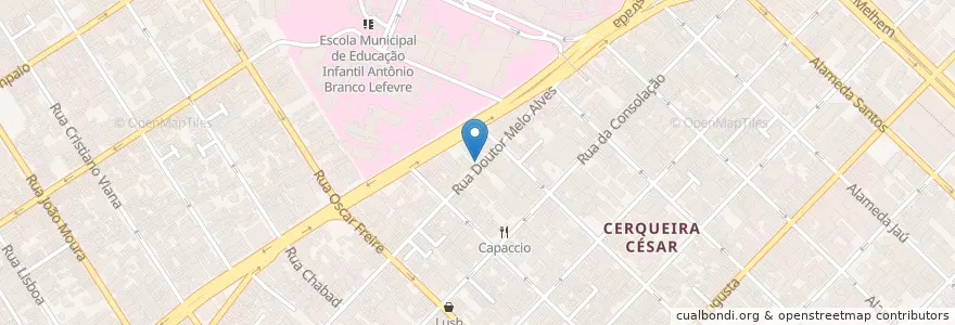 Mapa de ubicacion de Tête à Tête Restaurante en البَرَازِيل, المنطقة الجنوبية الشرقية, ساو باولو, Região Geográfica Intermediária De São Paulo, Região Metropolitana De São Paulo, Região Imediata De São Paulo, ساو باولو.