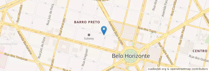 Mapa de ubicacion de Banco do Brasil en Brasilien, Südosten, Minas Gerais, Região Geográfica Intermediária De Belo Horizonte, Região Metropolitana De Belo Horizonte, Microrregião Belo Horizonte, Belo Horizonte.