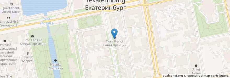 Mapa de ubicacion de Works en ロシア, ウラル連邦管区, スヴェルドロフスク州, エカテリンブルク管区.