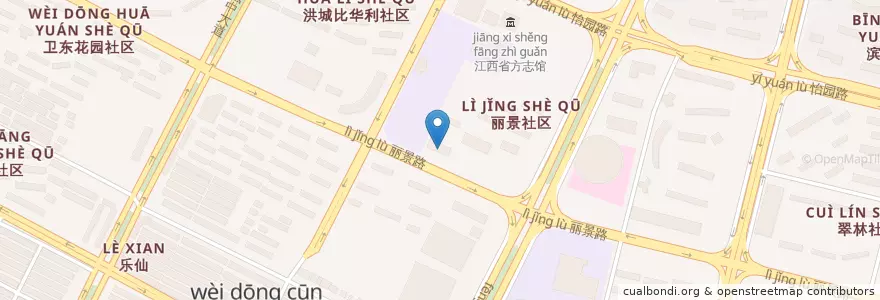 Mapa de ubicacion de 南昌市消防支队 en 中国, 江西省, 南昌市, 红谷滩区, 沙井街道.