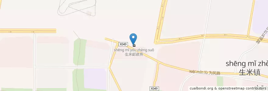 Mapa de ubicacion de 生米邮政所 en China, Jiangxi, Nanchang, 红谷滩区, 生米镇.
