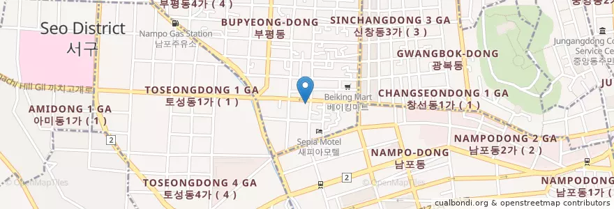Mapa de ubicacion de 큰해물천지 en Güney Kore, Busan.