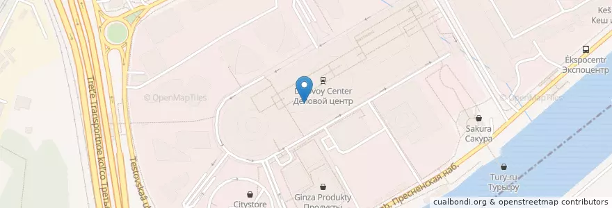 Mapa de ubicacion de KFC en 러시아, Центральный Федеральный Округ, Москва, Центральный Административный Округ, Пресненский Район.