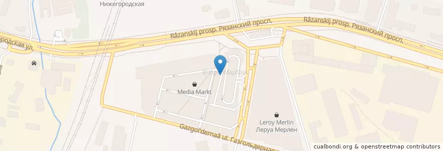 Mapa de ubicacion de KFC en Rusya Federasyonu, Центральный Федеральный Округ, Москва, Юго-Восточный Административный Округ.