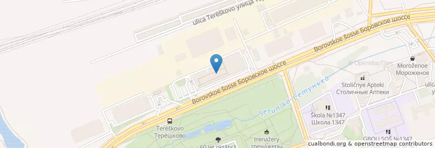 Mapa de ubicacion de KFC en 러시아, Центральный Федеральный Округ, Москва, Западный Административный Округ, Район Солнцево.