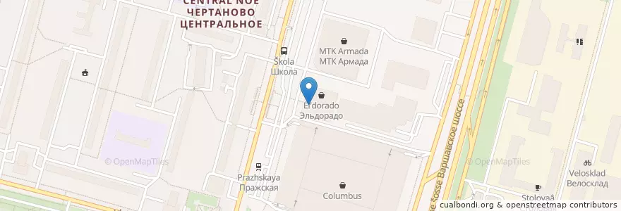Mapa de ubicacion de KFC en Rusia, Distrito Federal Central, Москва, Южный Административный Округ, Район Чертаново Центральное.
