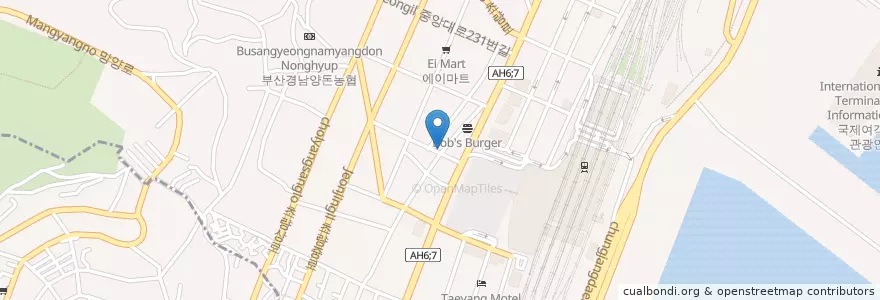 Mapa de ubicacion de 임실치즈피자미사랑 en Güney Kore, Busan, 동구.