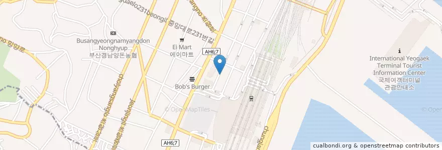 Mapa de ubicacion de 본전돼지국밥 en 대한민국, 부산, 동구.